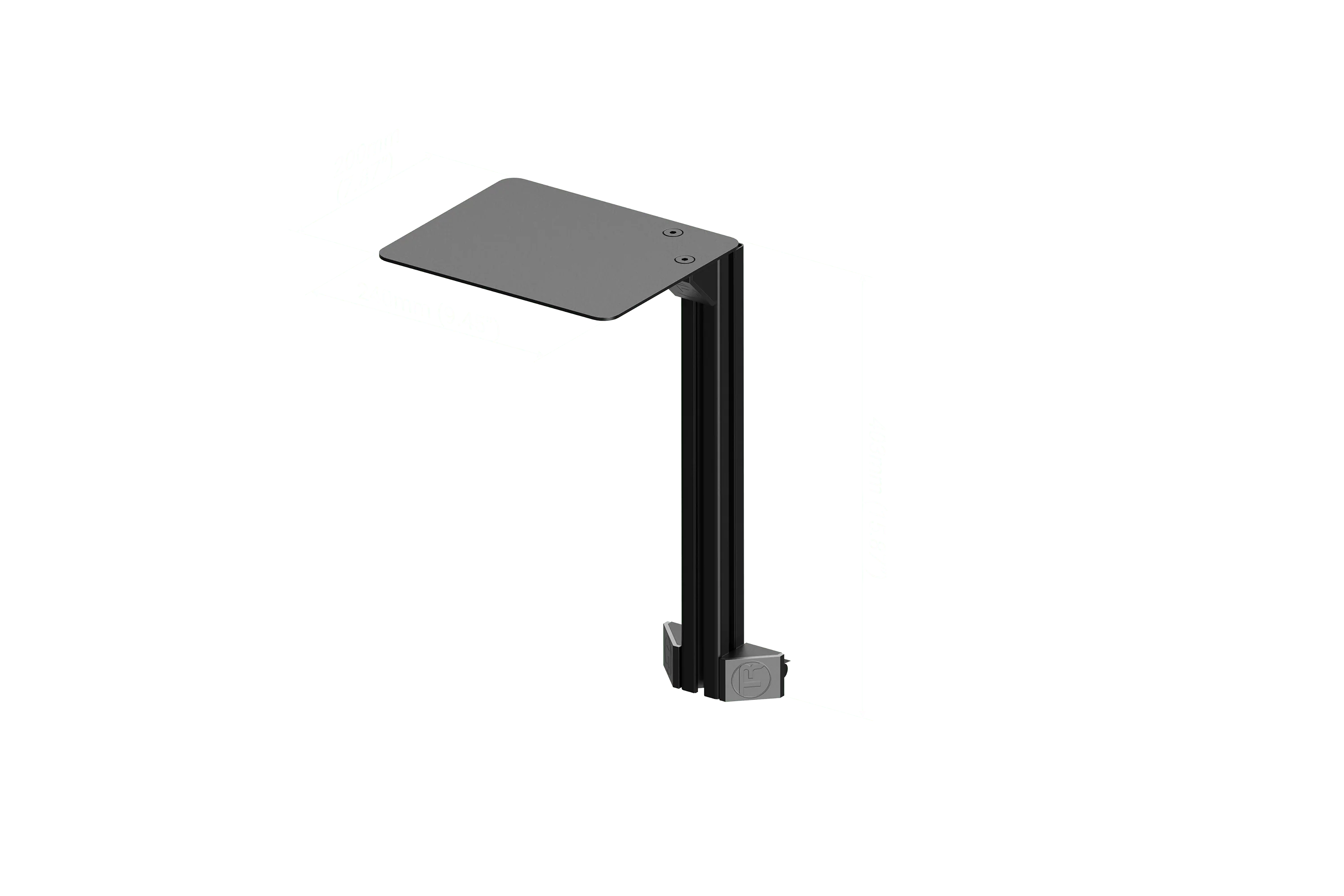 Computer Mouse Shelf with 40×40 mm (1.57" × 1.57") Aluminium Profile & Mounting Brackets - Image 4